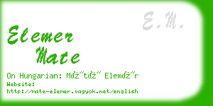 elemer mate business card